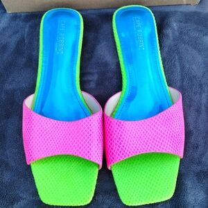 Cape Robbin Vibrant Pink and Green Flats